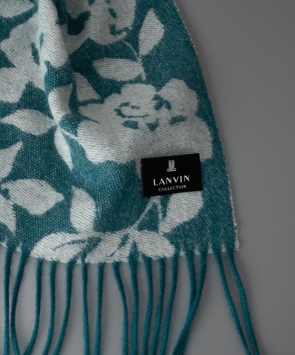 AURORA LANVIN COLLECTION ランバン コレクション ローズ柄 ジャカードマフラー 