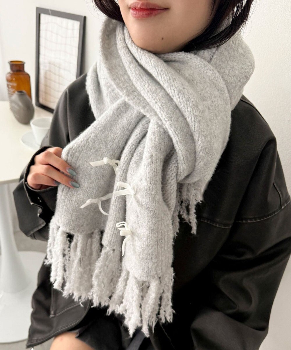 WEGO ベロアリボンニットストール 