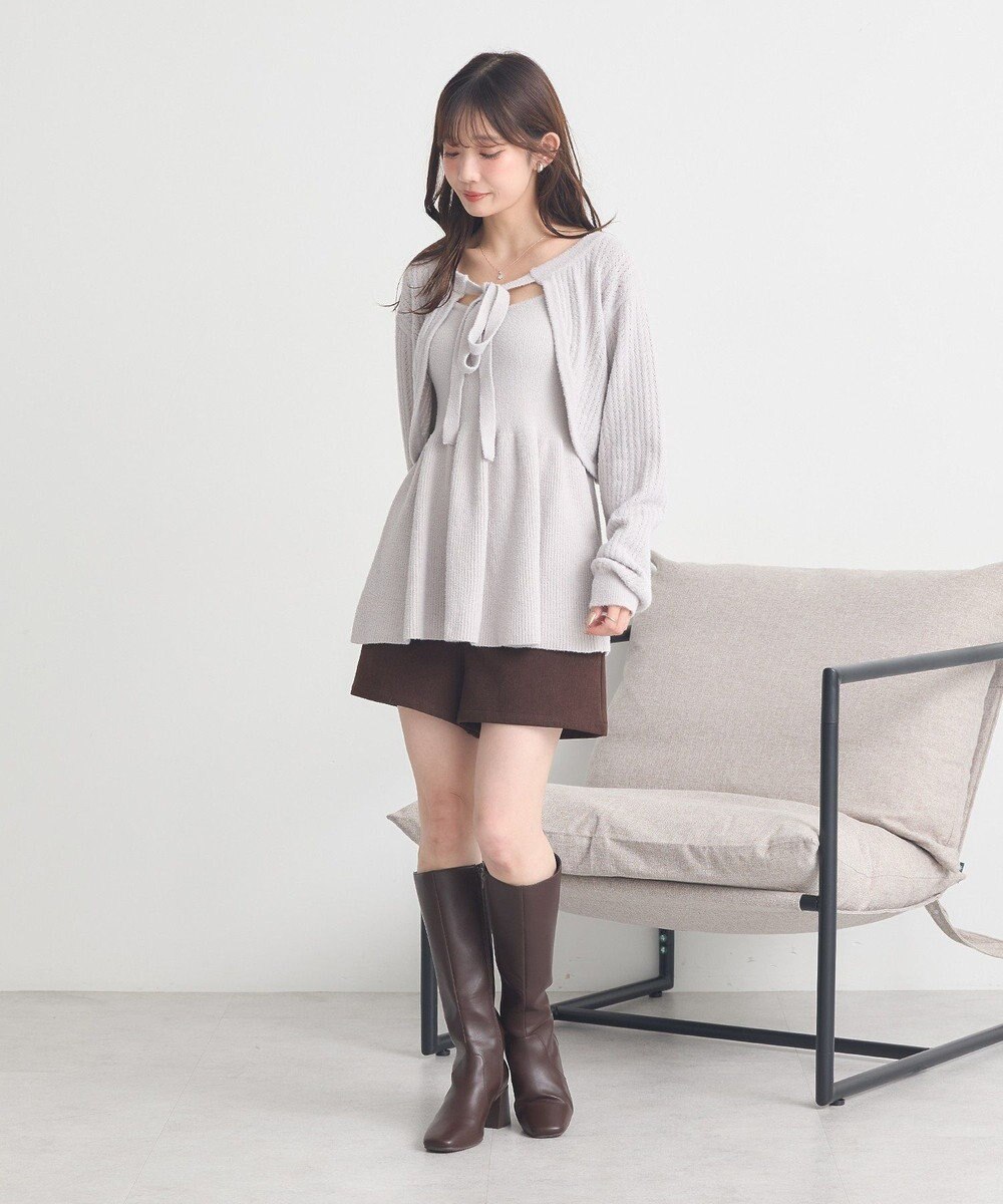 earth music&ecology 【SET ITEM】SET2点ショートボレロ＋ペプラムニットキャミ 