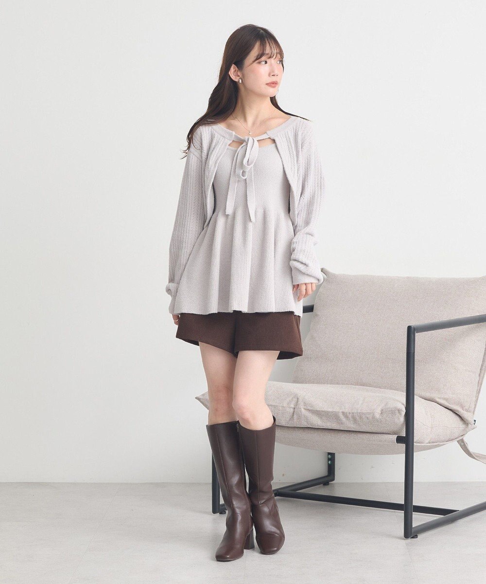 earth music&ecology 【SET ITEM】SET2点ショートボレロ＋ペプラムニットキャミ 