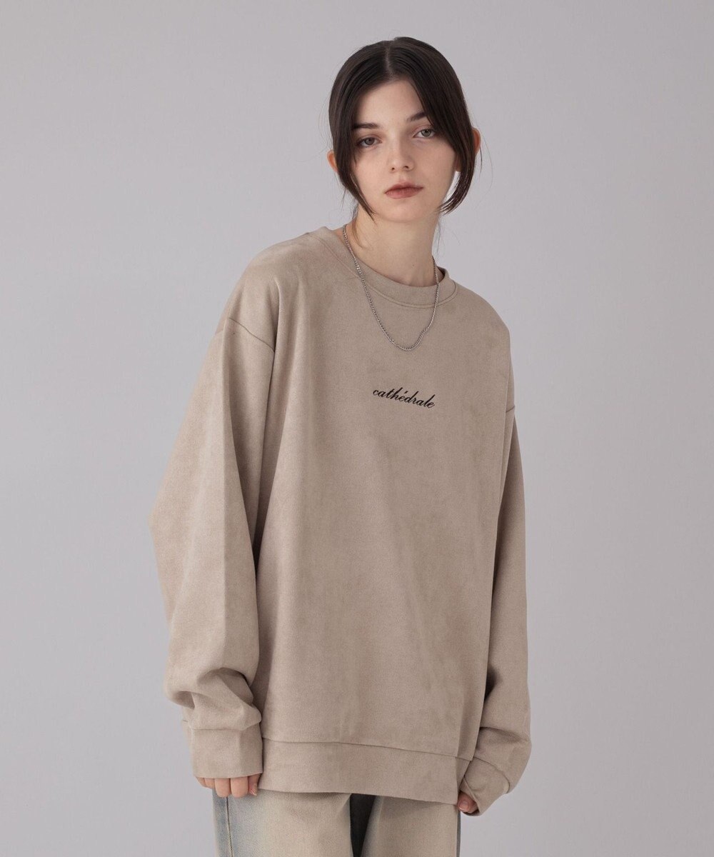 WEGO 【ユニセックス着用ITEM/2点SET/MLサイズ展開】アクセ付きフェイクスウェードプルオーバー 