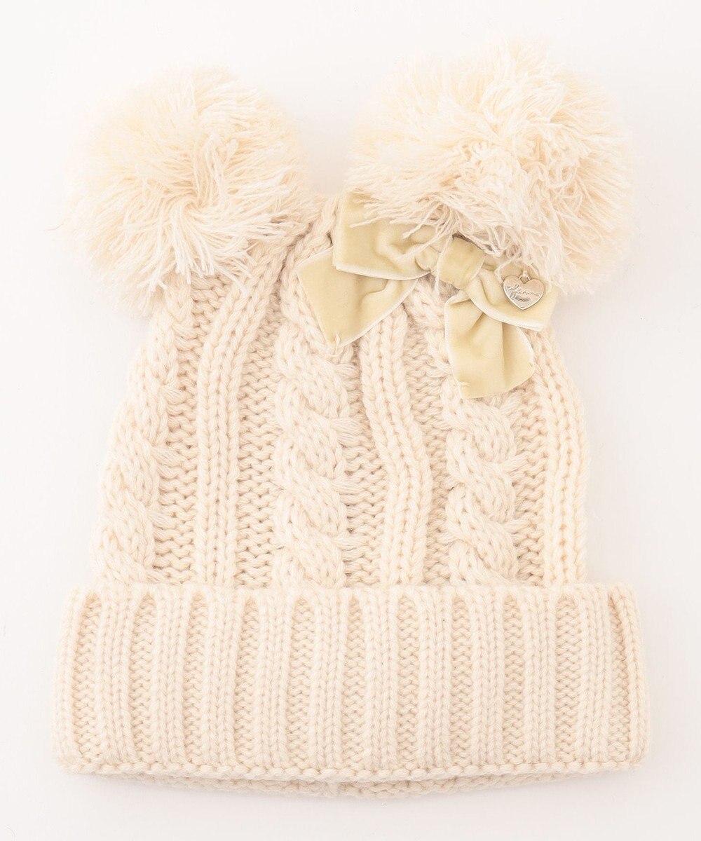 ANY KIDS ポンポン付き ニット キャップ 