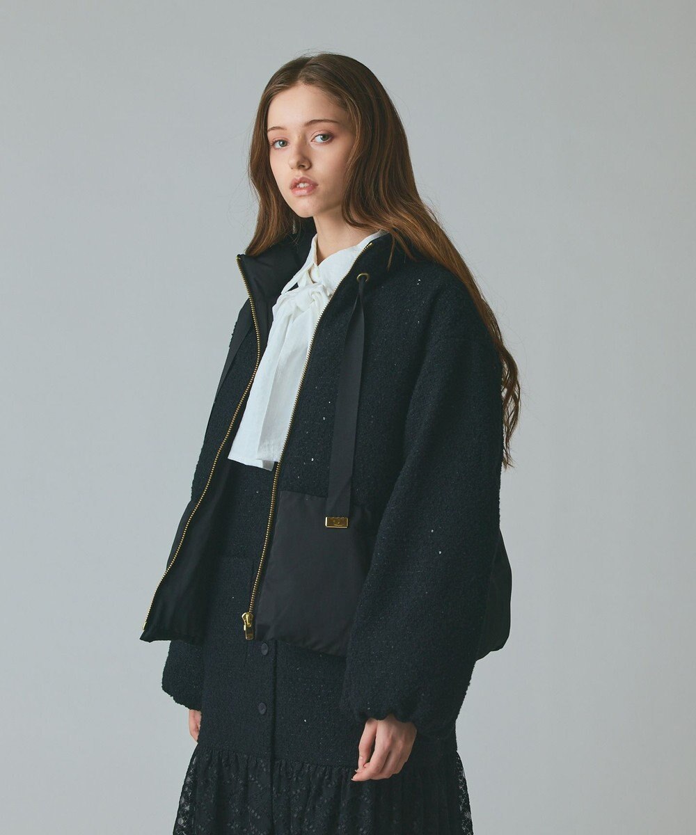 GRACE CONTINENTAL ツイードコンビパフィーブルゾン 