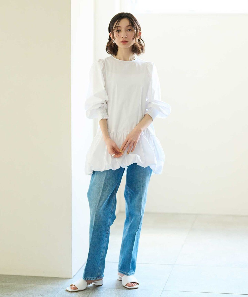 #Newans バルーンヘムブラウス 