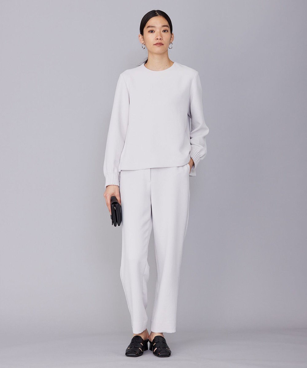 ICB L 【洗える】 ダブルクロスクレープ ストレートパンツ 