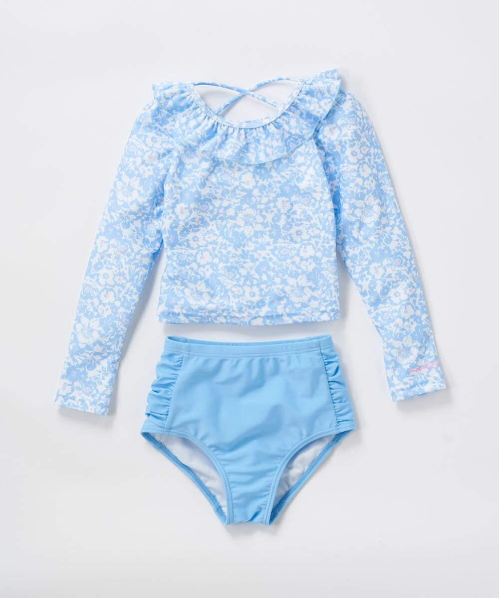 OP／FILA 【marie claire ENFANTS】フリル襟付き長袖ラッシュガード型水着 