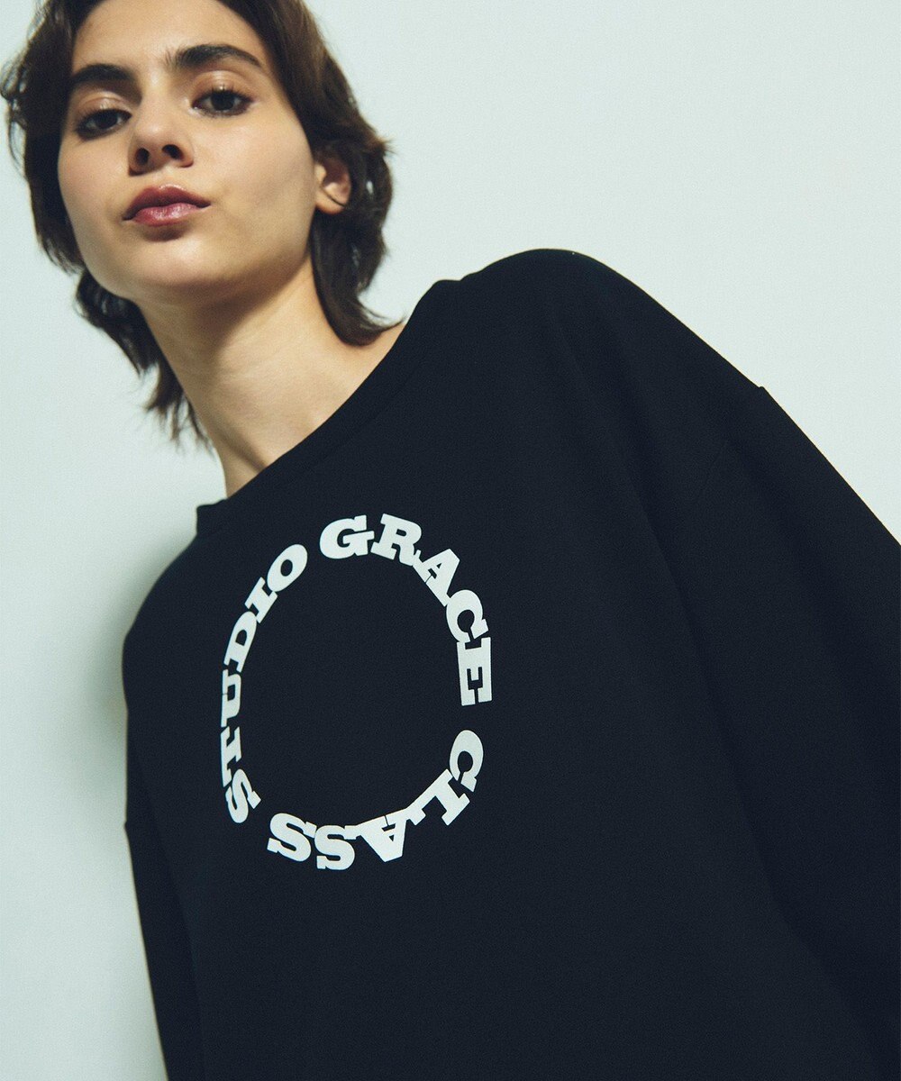 GRACE CONTINENTAL フロッキーロゴプリントトップ 