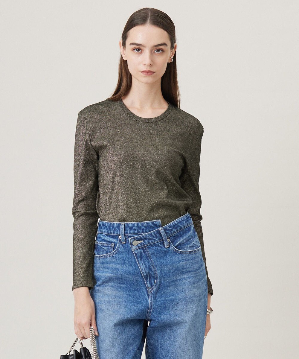 ICB L 【洗える】 シャイニーリブテレコ プルオーバー 