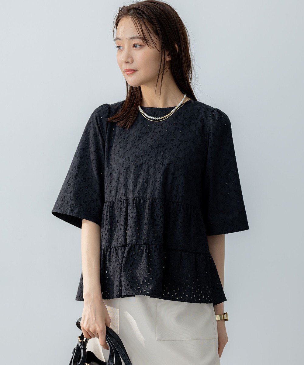 組曲 S エンブロイダリーレースフリル ブラウス 