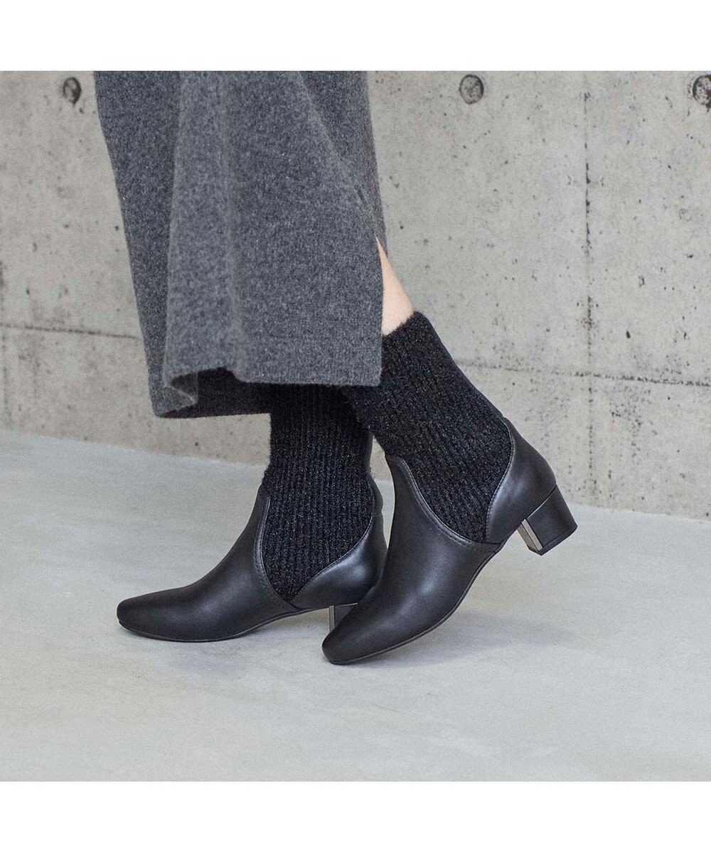 MODE ET JACOMO <MODE ET JACOMO>リブニットソックスショートブーツ 