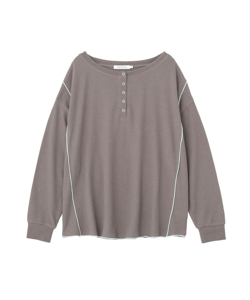 AMERICAN HOLIC 【選べる丈】ヘンリーネックワッフルメロープルオーバー 