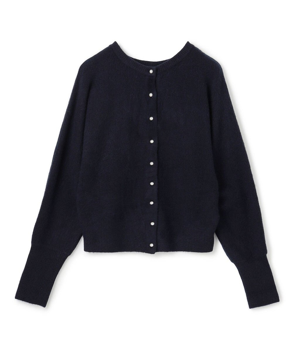 UNFILO 【前後着用 可能】ふわふわニット 2WAY パールボタンカーディガン 