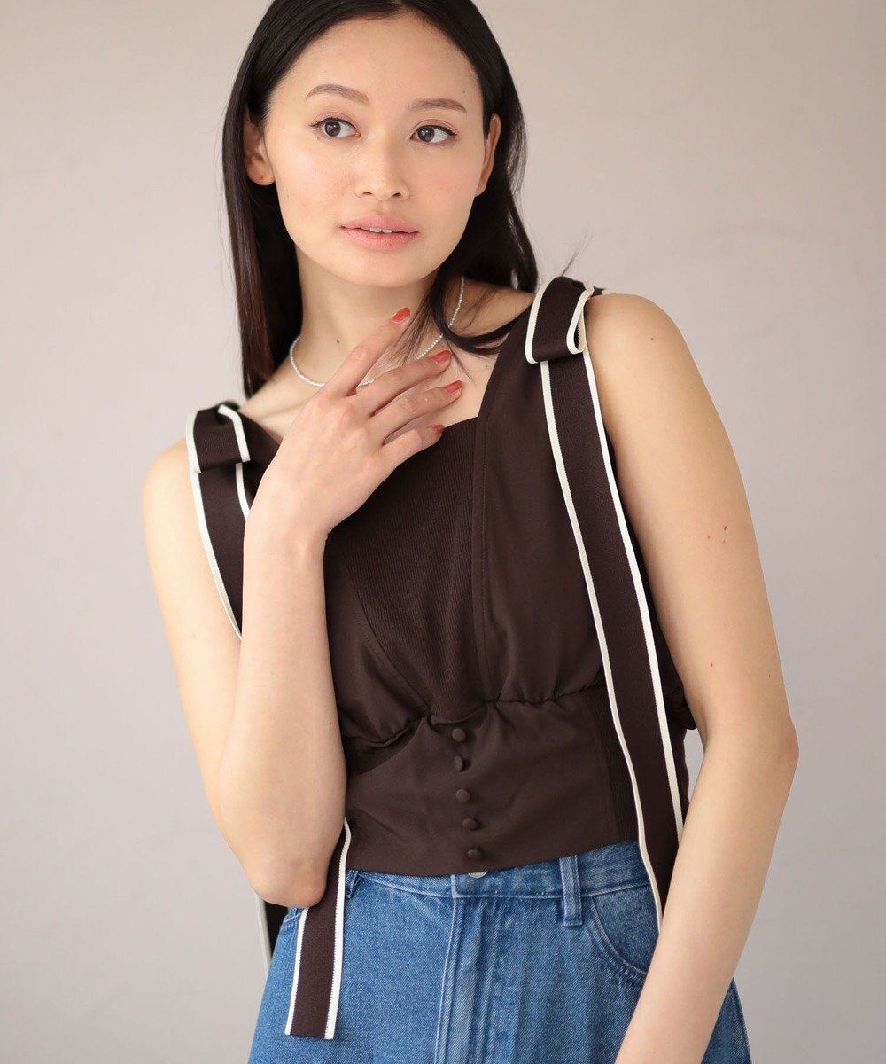 Green Parks ・ｓｗｉｎｇ　ｂｙ　ショルダーリボンノースリーブ 