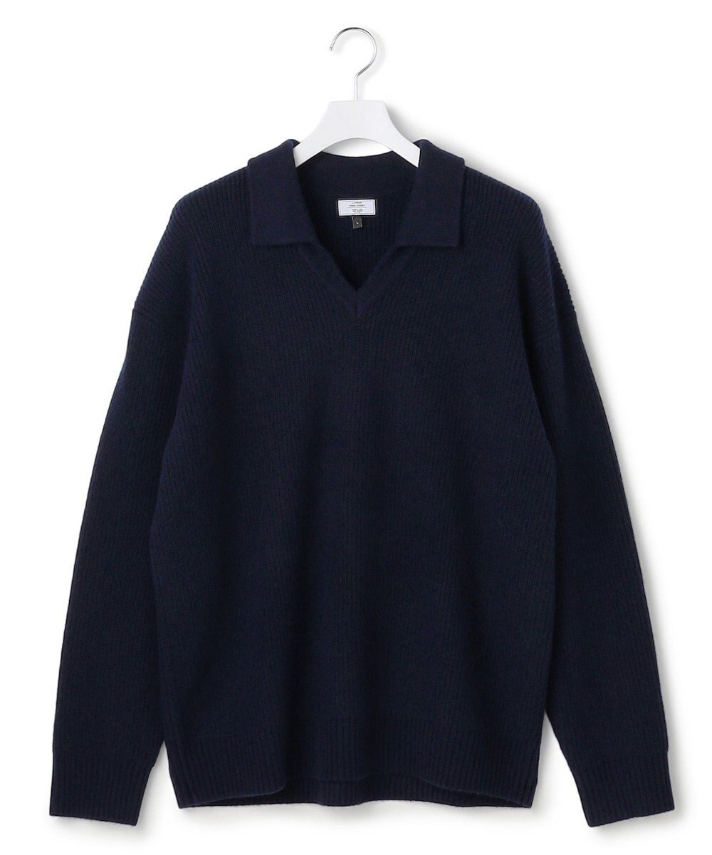 J.PRESS YORK STREET 【UNISEX】ウールカシミヤ スキッパーニットポロシャツ 