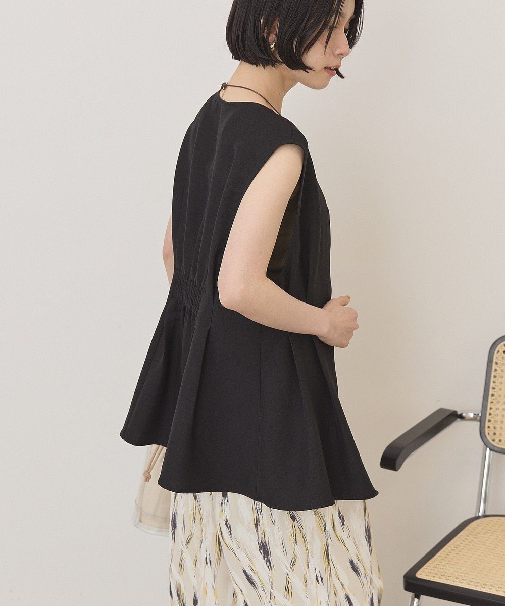 AMERICAN HOLIC 【イージーケア】リネンライクペプラムベスト 