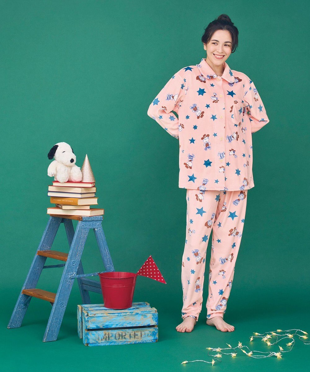 WACOAL ワコール_リラックス＆スリープ パジャマ フリース素材(本体) あったか 長袖 長ズボン PEANUTS スヌーピー レディース FDW463 /ワコール 