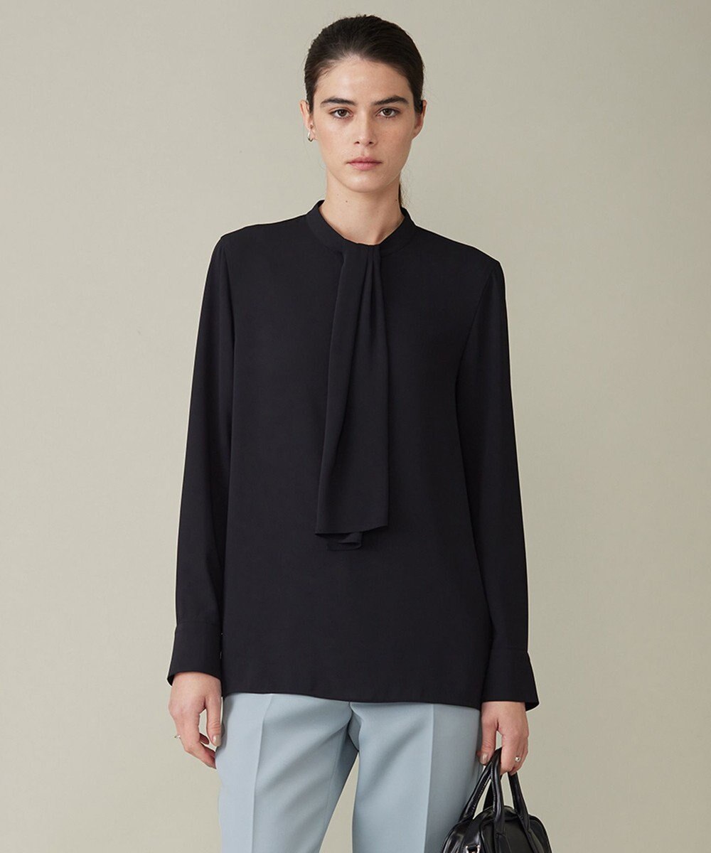 ICB 【WEB限定カラーあり・速乾・洗える】BackSatinAmunzen スカーフタイブラウス 