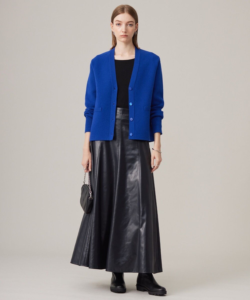 ICB L 【洗える】サテンワックスヴィンテージ フレアスカート 