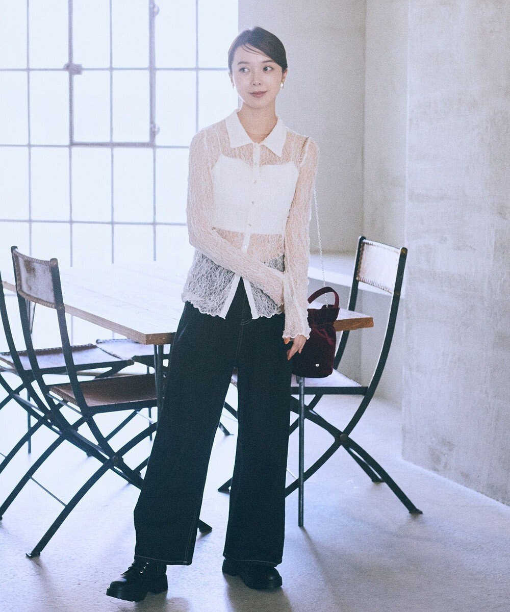 earth music&ecology タックホックデニムパンツ 