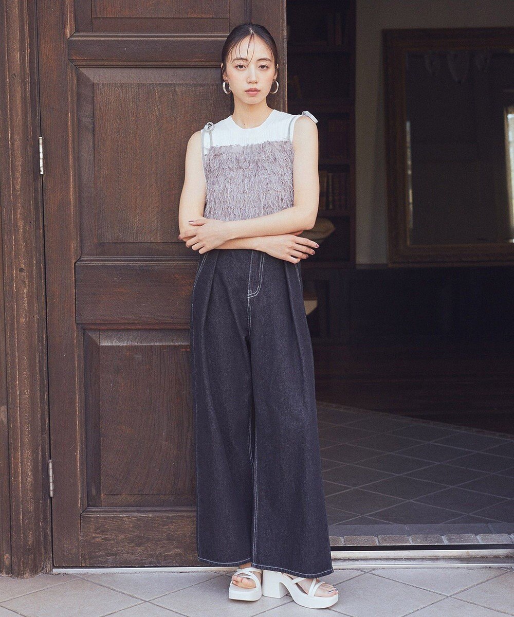 earth music&ecology タックホックデニムパンツ 