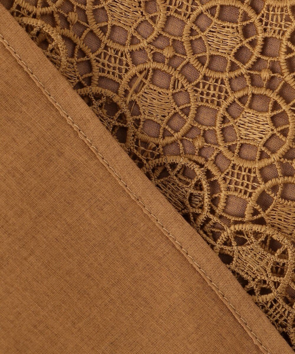 自由区 L 【洗える】ジオメトリックフラワーレースプルオーバー ブラウス 