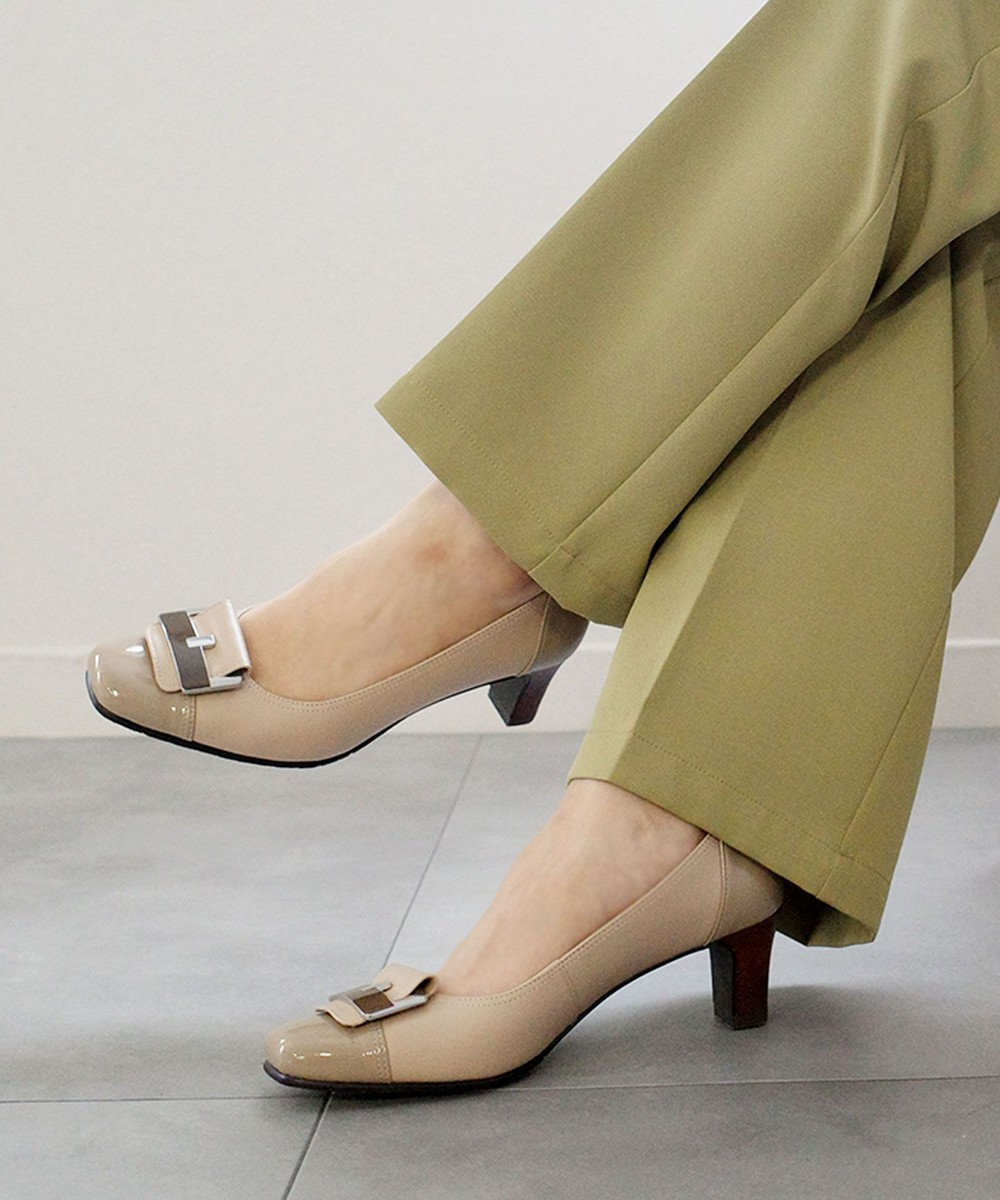 Pointer 日本製 本革スクエアトゥパンプス 