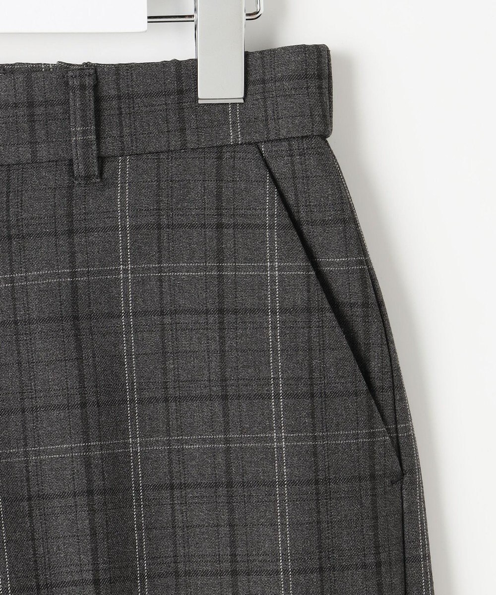 自由区 TRギャバ裏起毛チェック柄ワイド パンツ 
