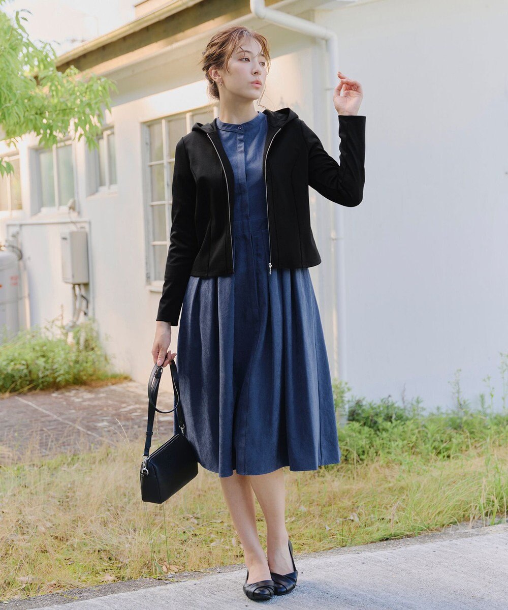 Tiaclasse 【新色追加・洗える】ピーチスキンバンドカラーワンピース 