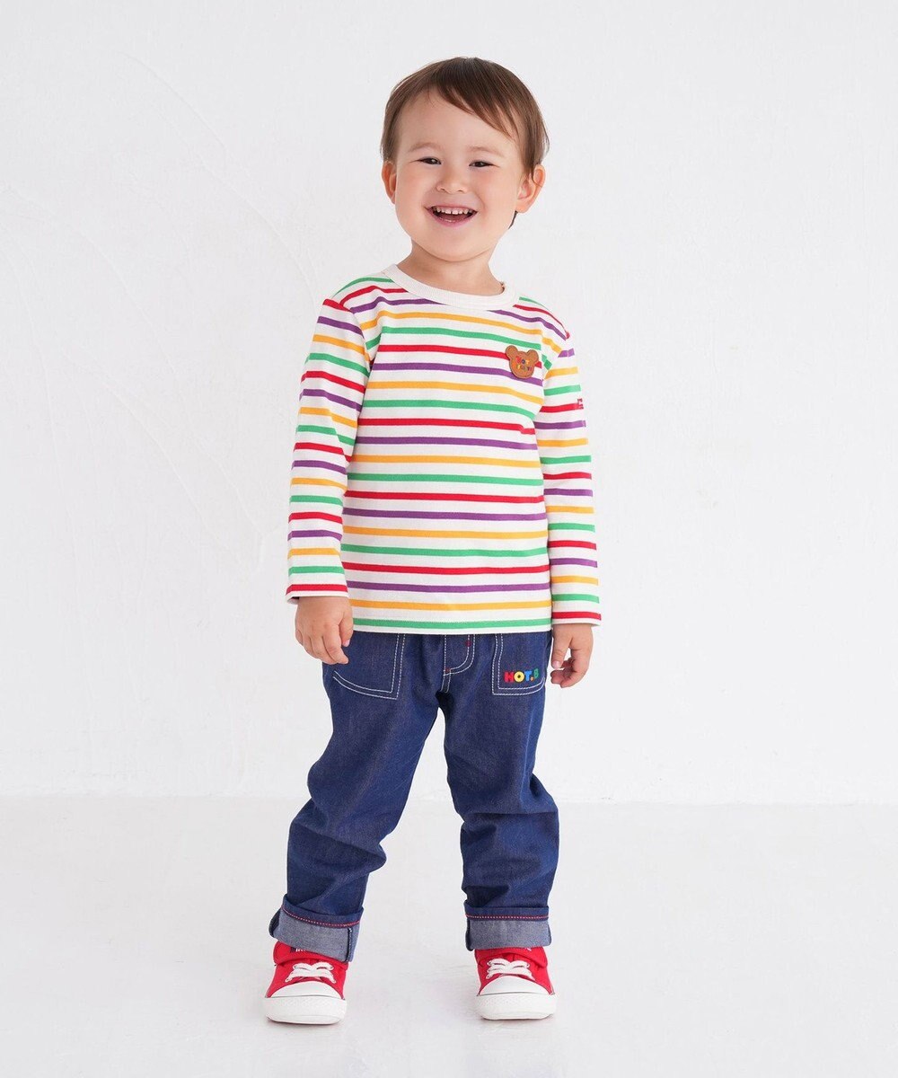 MIKI HOUSE HOT BISCUITS 【80-120cm】 ボーダー 長袖Tシャツ 