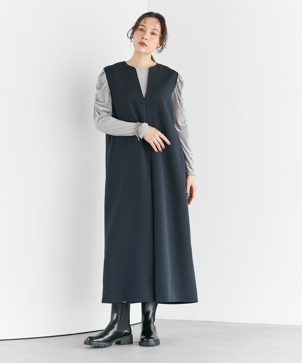 #Newans 【洗濯機可】キーネックジャンパースカート 