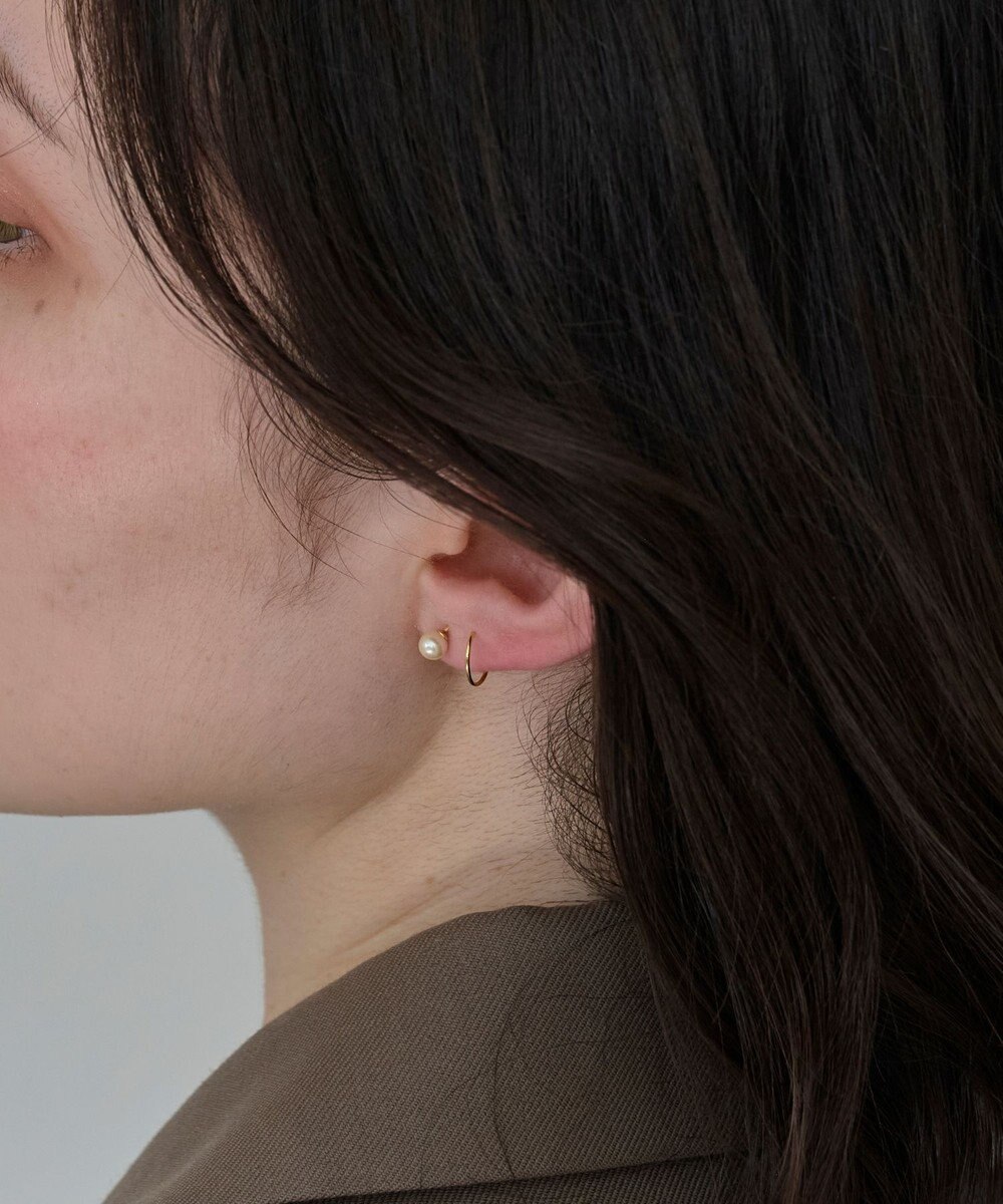 Phoebe 【金属アレルギー対応】ダブルループパールピアス/ニッケルフリー 