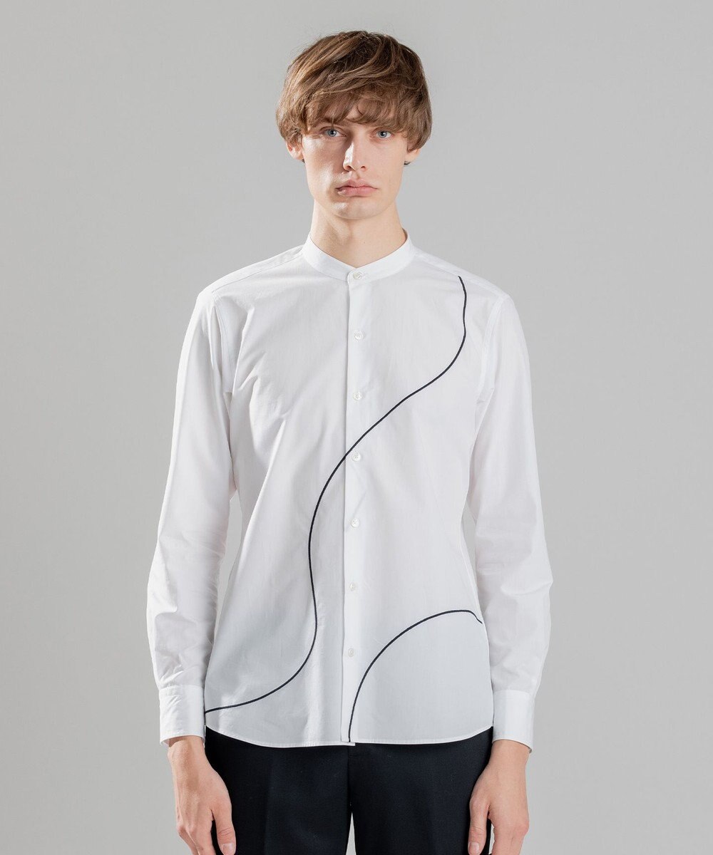 JOSEPH HOMME アートワークシャツ　バンドカラー 