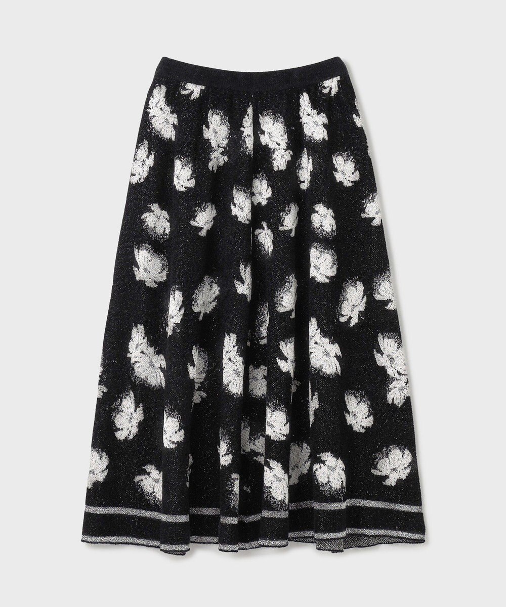 GRACE CONTINENTAL ラメフローラルニットスカート 