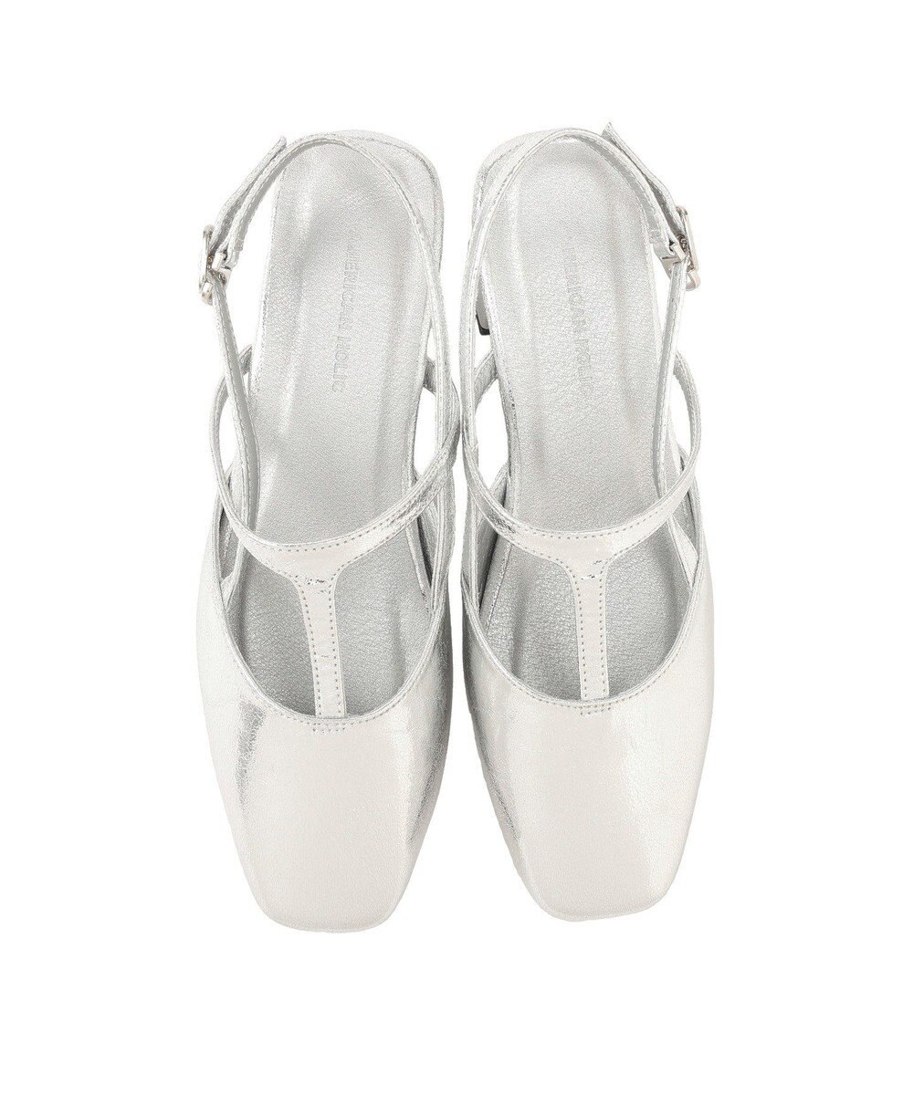AMERICAN HOLIC Tストラップスクエアパンプス 