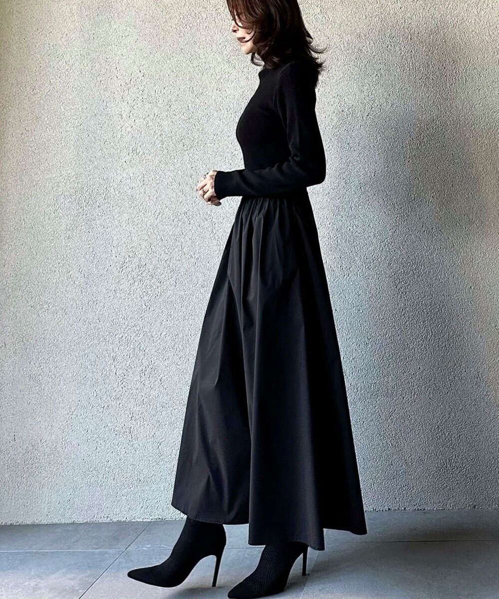 Green Parks AnriettMusee  リブニットドッキングワンピース 