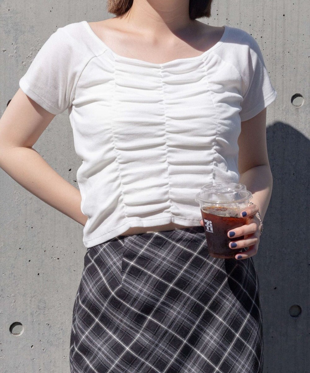 WEGO 2WAYシャーリングオフショルT 