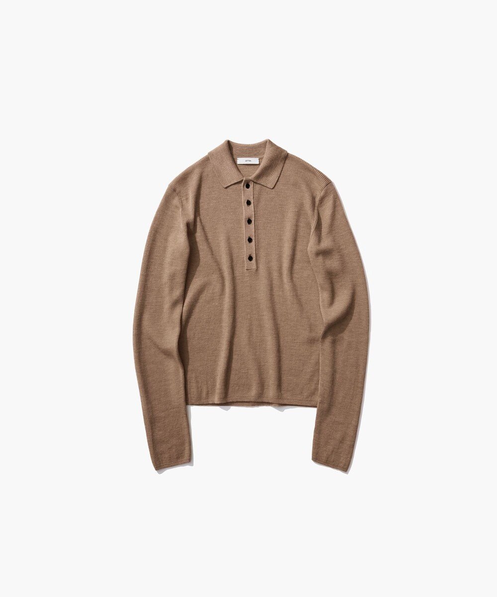 ATON RAMIE WOOL RIB | リブポロセーター 