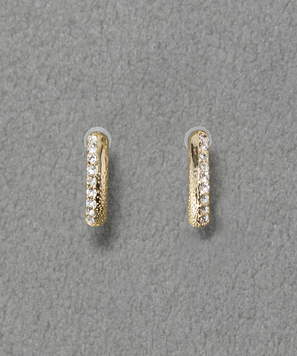 Phoebe 【金属アレルギー対応】テクスチャードスパークビジューピアス/ニッケルフリー ゴールド 