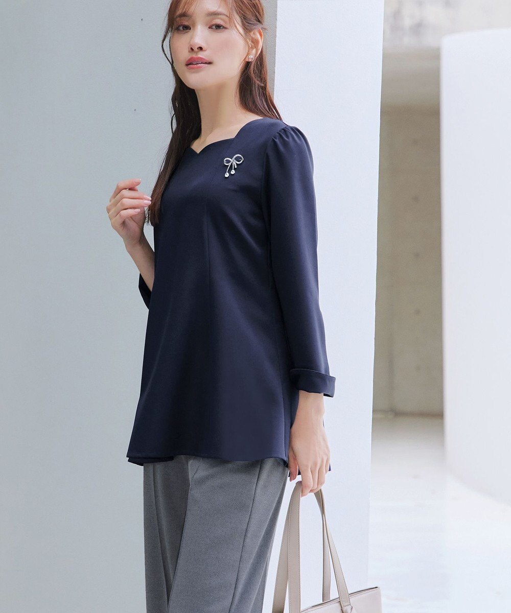 Tiaclasse スカラップ襟チュニック 