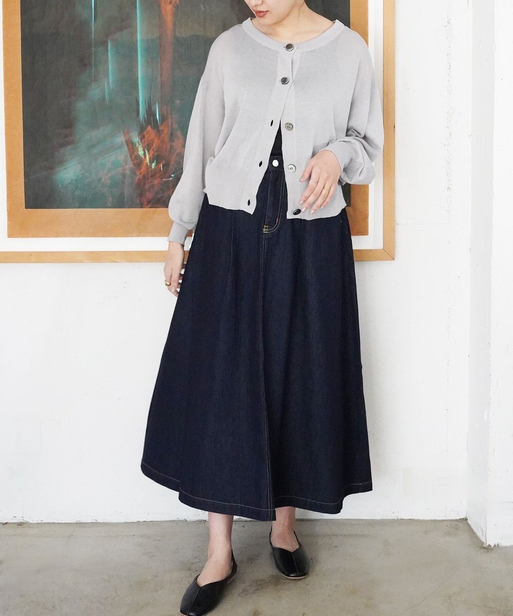 TOQUE 〈大草直子さんアドバイザー〉ウォッシャブルシルク×コットンニット ショートカーディガン 