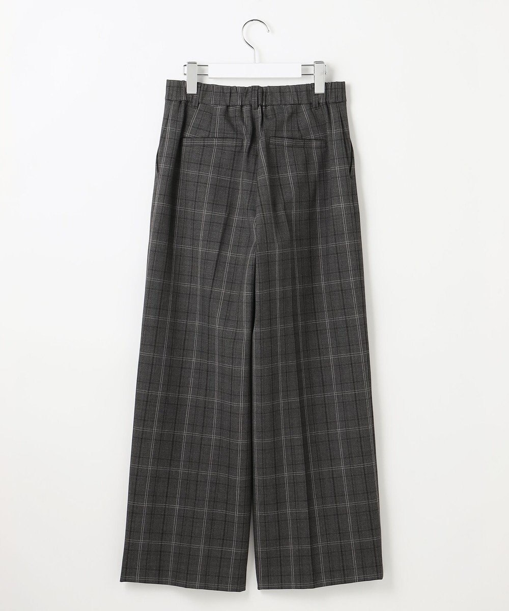 自由区 TRギャバ裏起毛チェック柄ワイド パンツ 