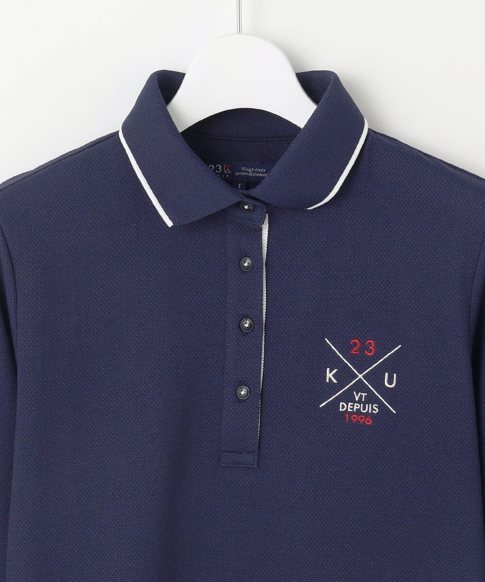 23区GOLF 【WOMEN】【UVカット】ハニカムカノコ長袖ポロシャツ 