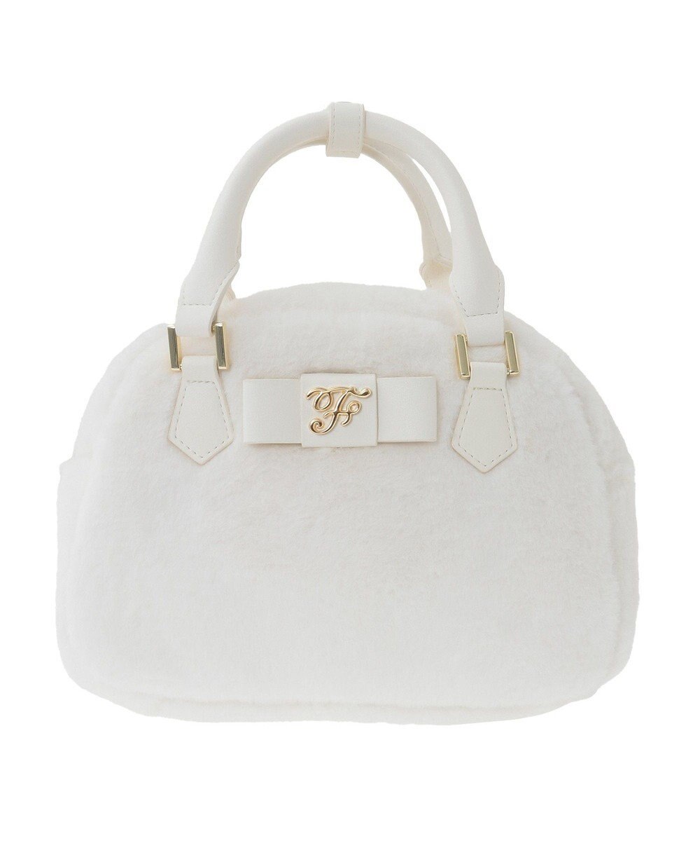 Maison de FLEUR 【限定カラーあり】フェイクファーラウンドバッグ 