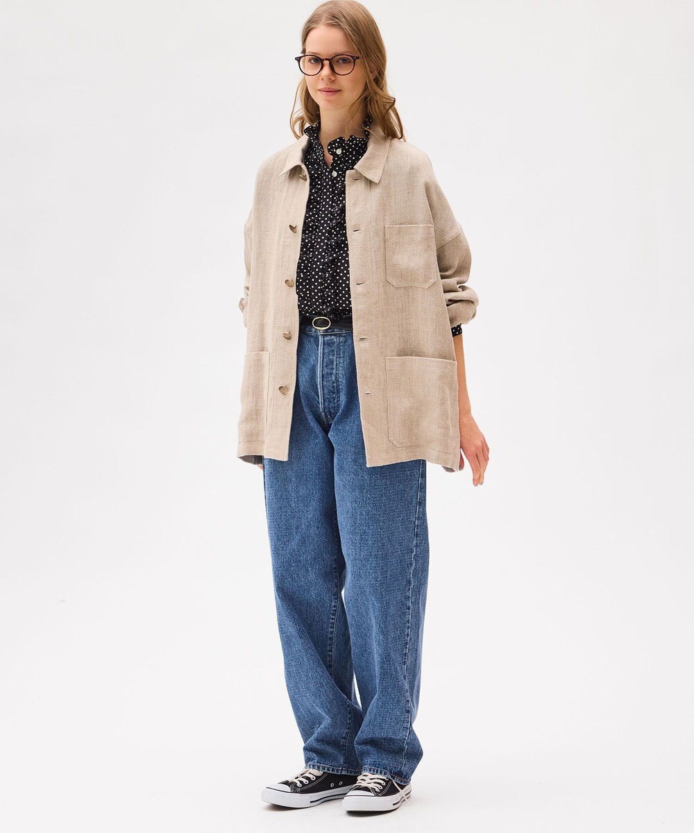 LENO FRENCH WORK HEVY LINEN COVER ALL《UNISEX》 カバーオールリネンジャケット 