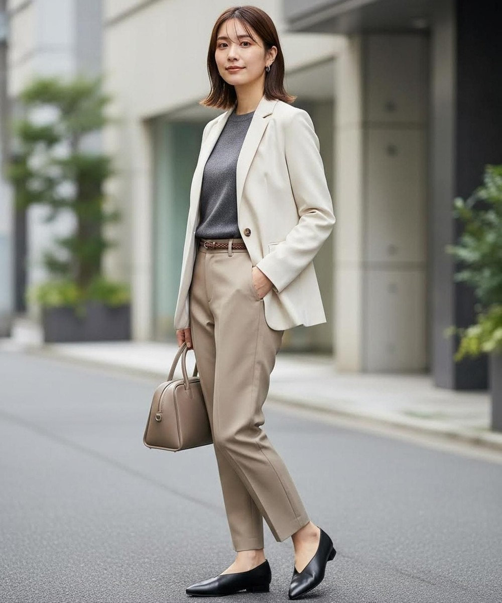 Pointer 日本製 本革 生活防水機能付きVカットパンプス 