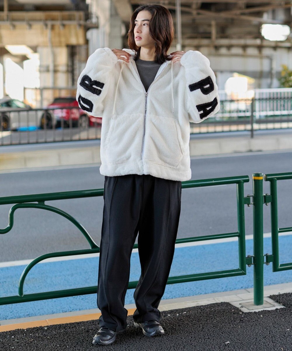 WEGO 【ユニセックス着用ITEM/MLサイズ展開】エコファーグラフィックブルゾン 