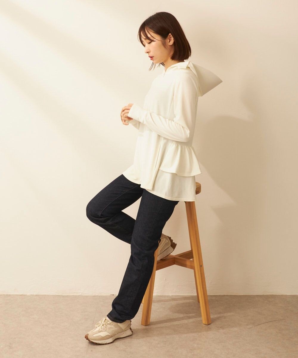 OP／FILA 【ocean pacific】フェイスガード付き バックフリル ラッシュガードパーカー 