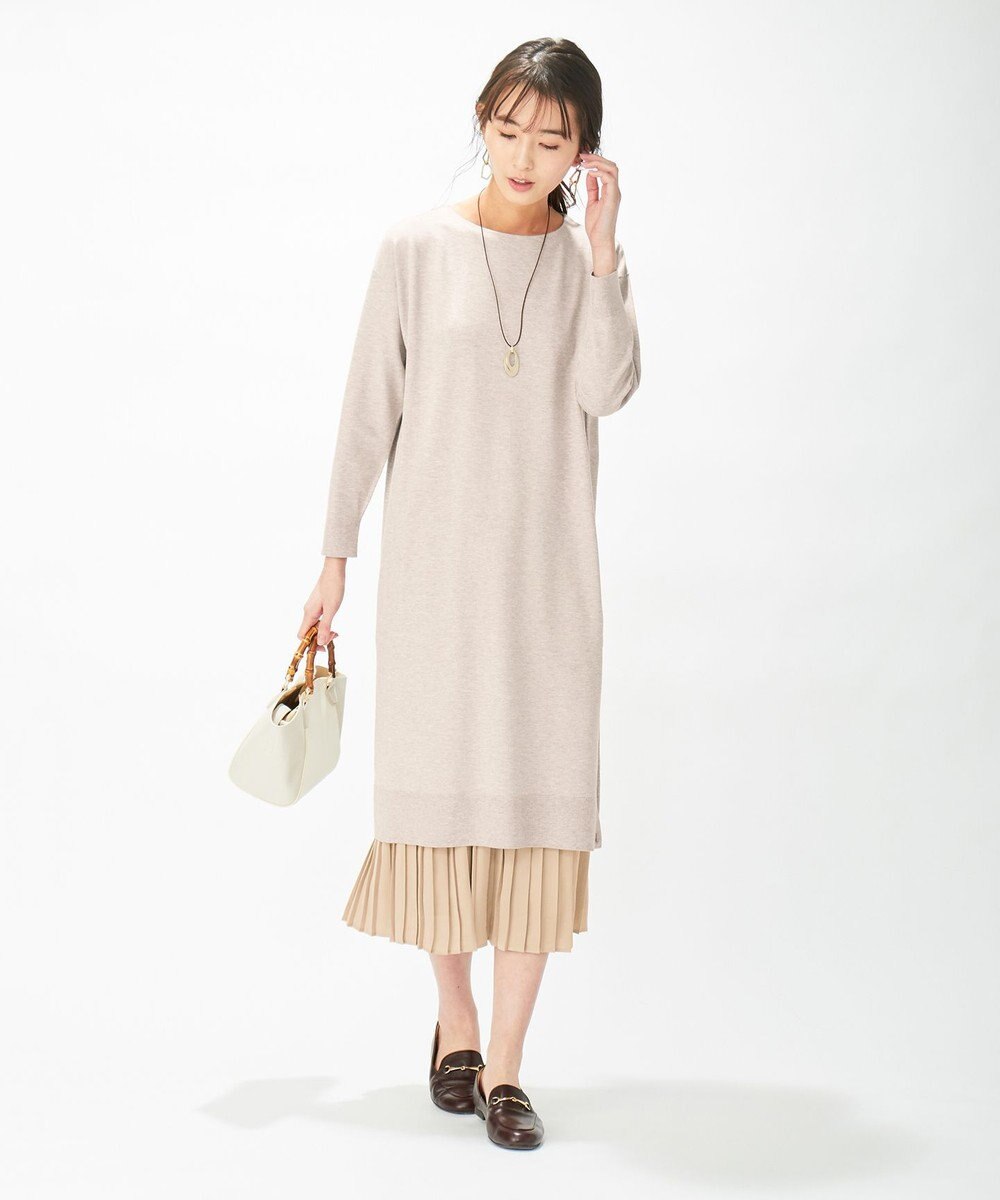 J.PRESS LADIES 【洗える】ワンピ＋プリーツスカート ツインセットワンピース 