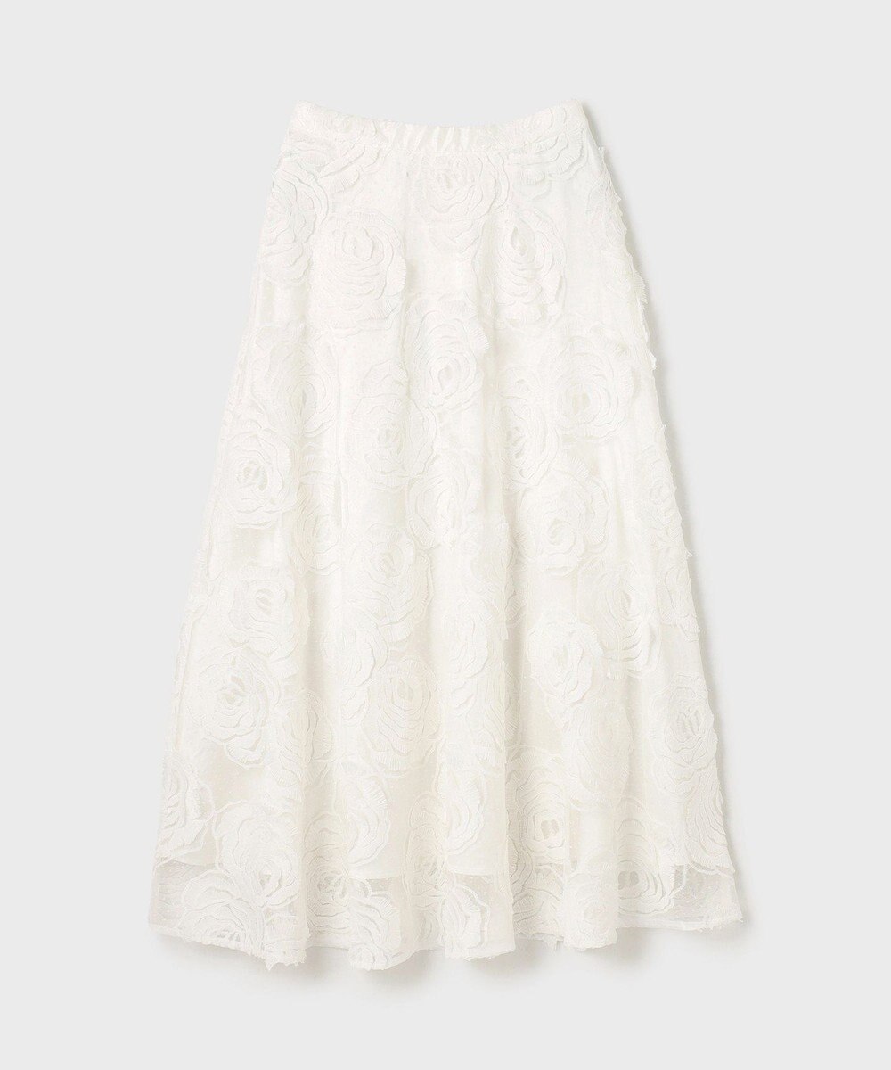 GRACE CONTINENTAL ローズ刺繍フレアスカート 