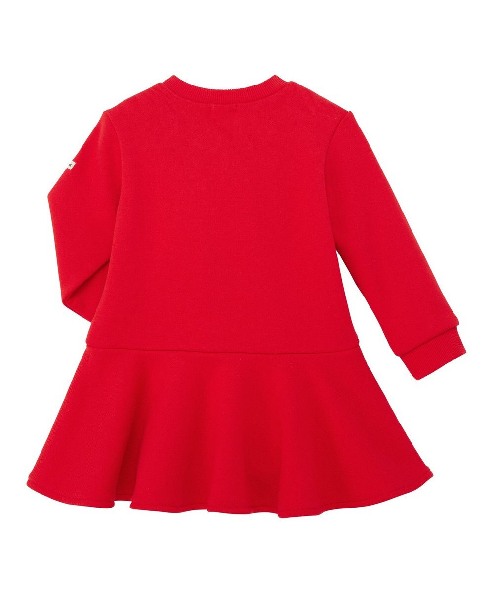 MIKI HOUSE HOT BISCUITS 【80-120cm】ビッグフェイスプリント 裏毛パイル素材 フレアワンピース 